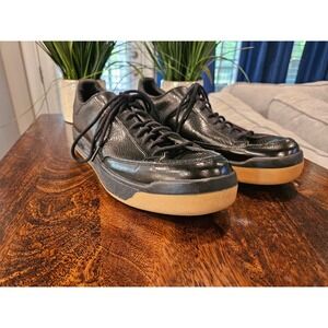 Black Rod Laver Lux Luxe snake leather sneakers, Black and Gum in Men's …